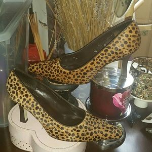 Calf hair high heels